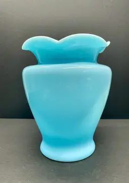 Scarce Vintage 1930s McKee 8" Chalaine Blue Sarah Vase - Hard To Find - Rare