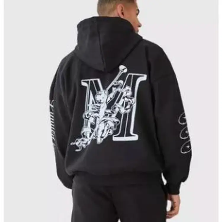 OVERSIZED HEAVYWEIGHT MULTI PRINT ZIP THROUGH HOODIE Medium