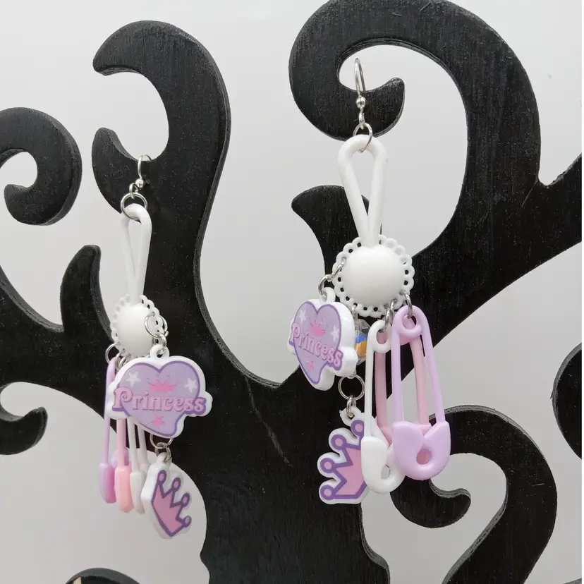 Baby Doll Princess Dangle Earrings Pastel Alternative
