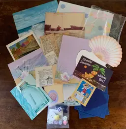 Seashell/Ocean Themed Junk Journal Ephemera Paper Craft Packet 25+ Items