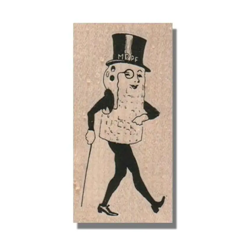 Walking Peanut Rubber Stamp