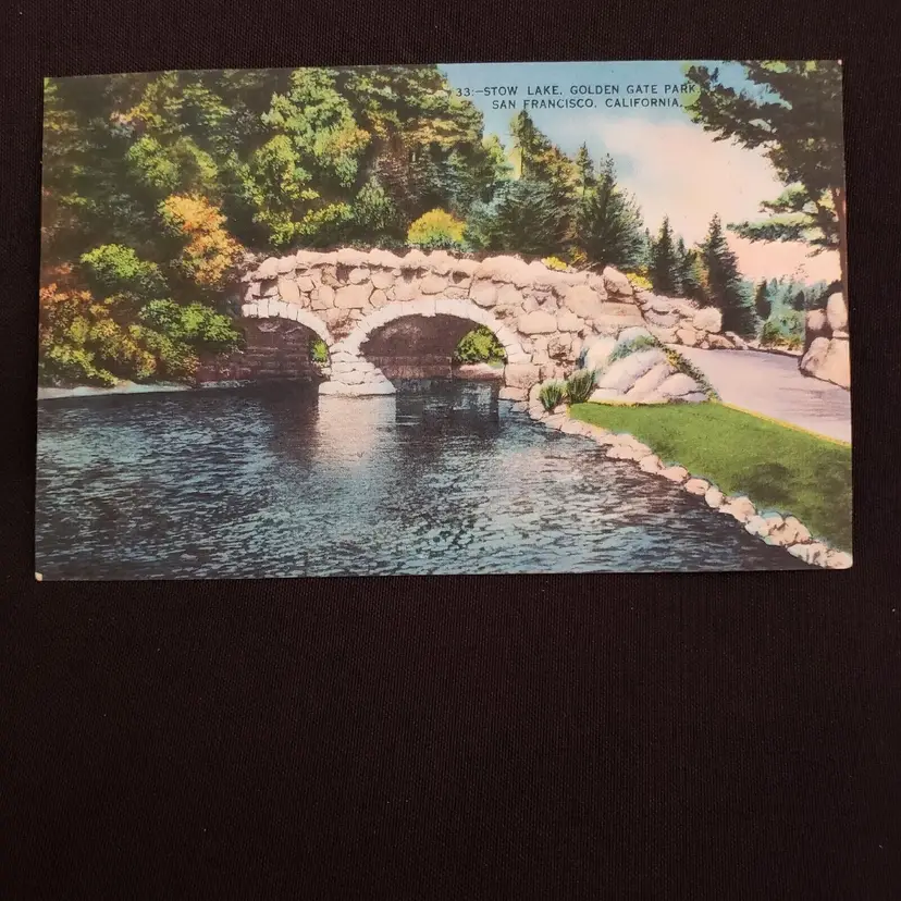 Postcard STOW LAKE GOLDEN GATE PARK San Francisco California unused Vintage