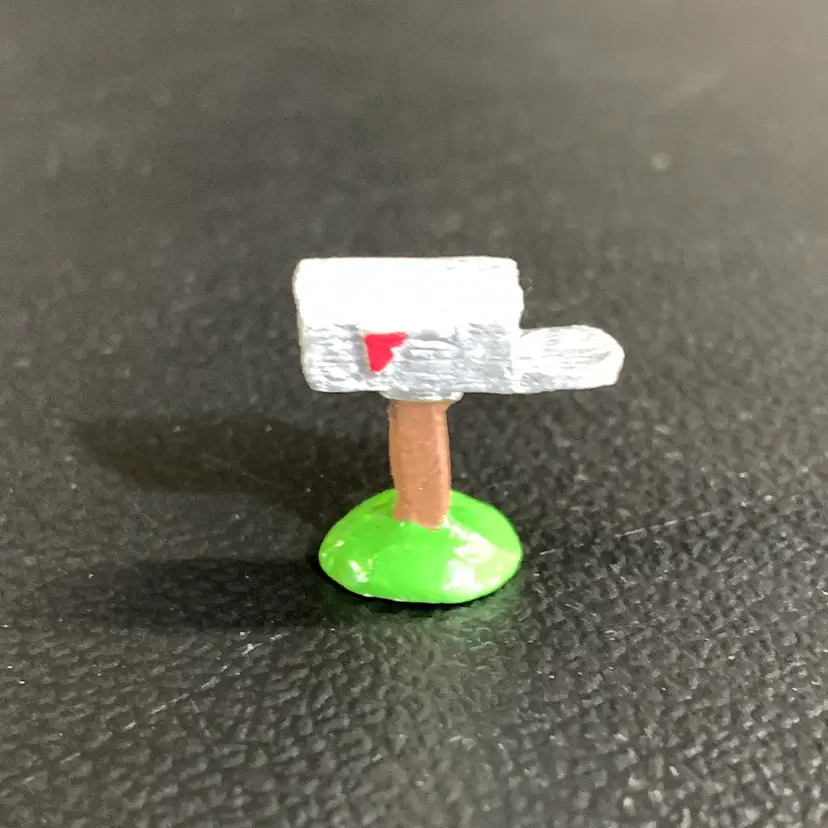 Tiny Metal Mail Box w/Flag Down #1