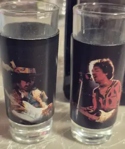 Jimi Hendrix Tin Box W/ 2 Shot Glasses Set