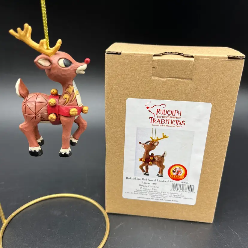 Jim Shore RUDOLPH THE RED-NOSED REINDEER TRADITIONS Anniversary Ornament 4053076
