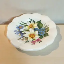 Britain Fine Bone China Floral design Miniature Plate 2.25” Vintage