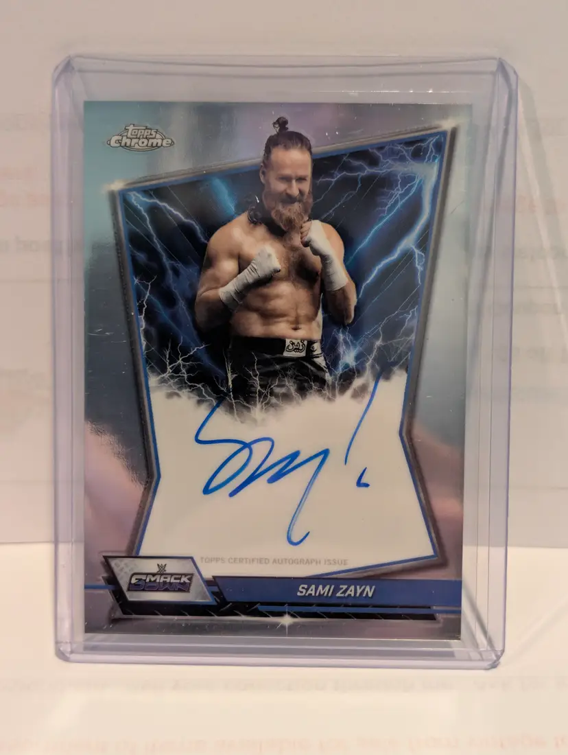 Sami Zayn 2026 Topps Chrome WWE #BBA-SAM Blu Brand Auto - (A) -