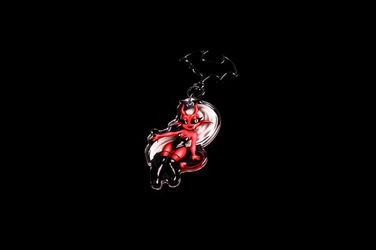 Goth Succubus Chibi Demon Girl | 2.5'' Acrylic Keychain | Epoxy Coated Double Sided Keychain
