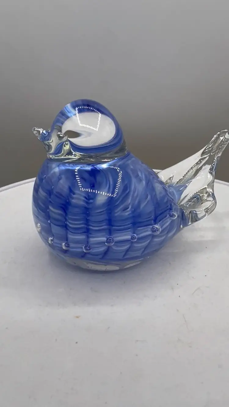 JOE ST CLAIR VTG BLUE AND CLEAR SWIRL