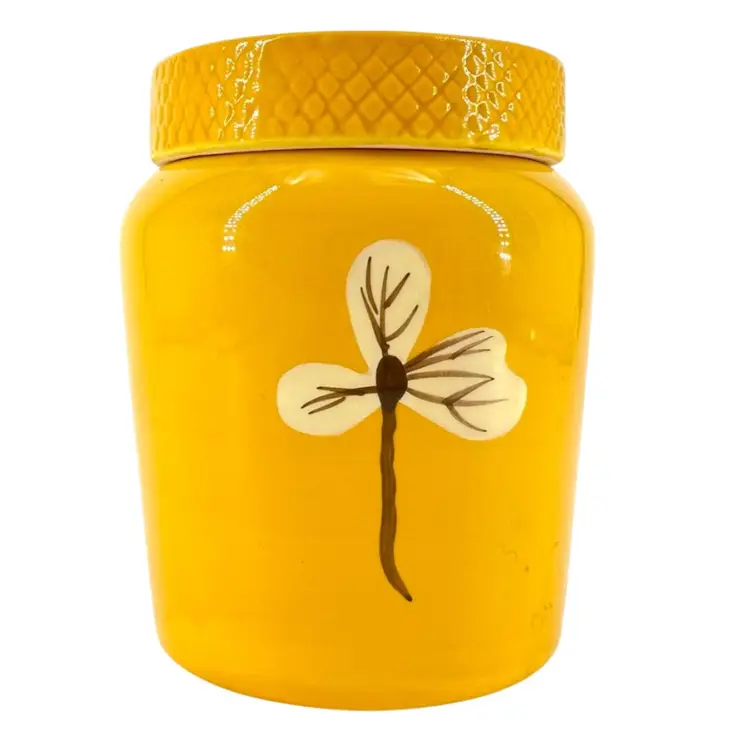 Yellow Contemporary Ceramic tag Brand Jar