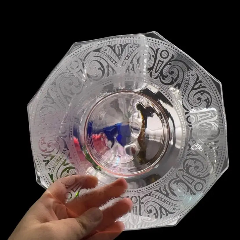 Pink depression glass dish