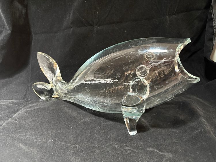 Blenko Glass Fish Vase As Is Chip foot