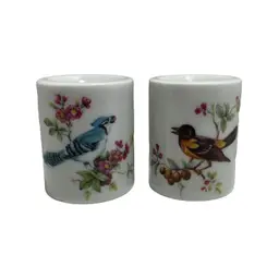 VTG Porcelain bird candle stick holders. Set Of Two.  West Germany