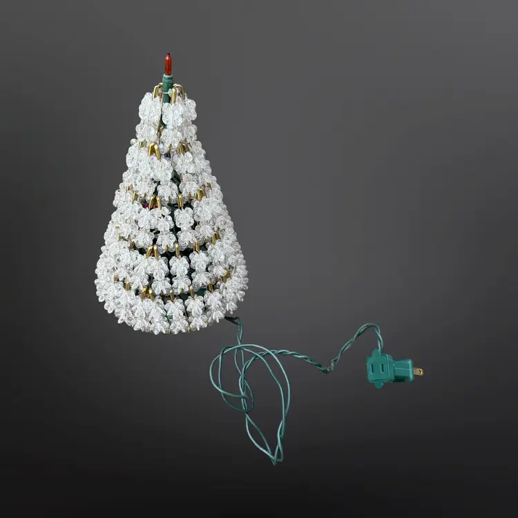 Vintage Handmade Beaded Safety Pin Christmas Tree
