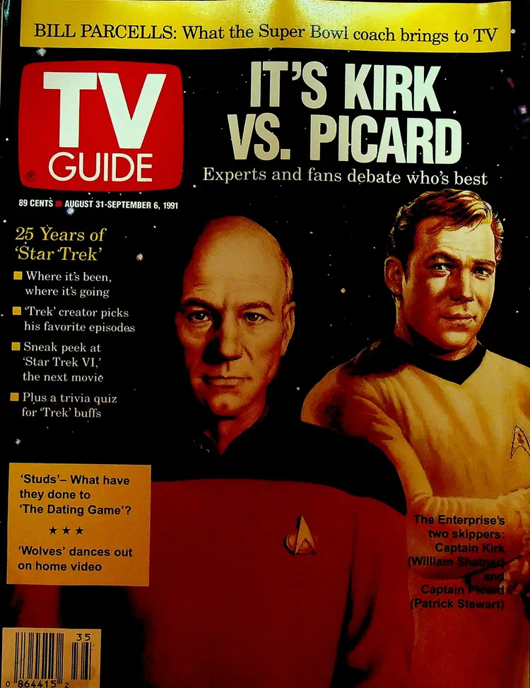 TV Guide August 31 1991 Star Trek William Shatner Patrick Stewart Bonnie Raitt