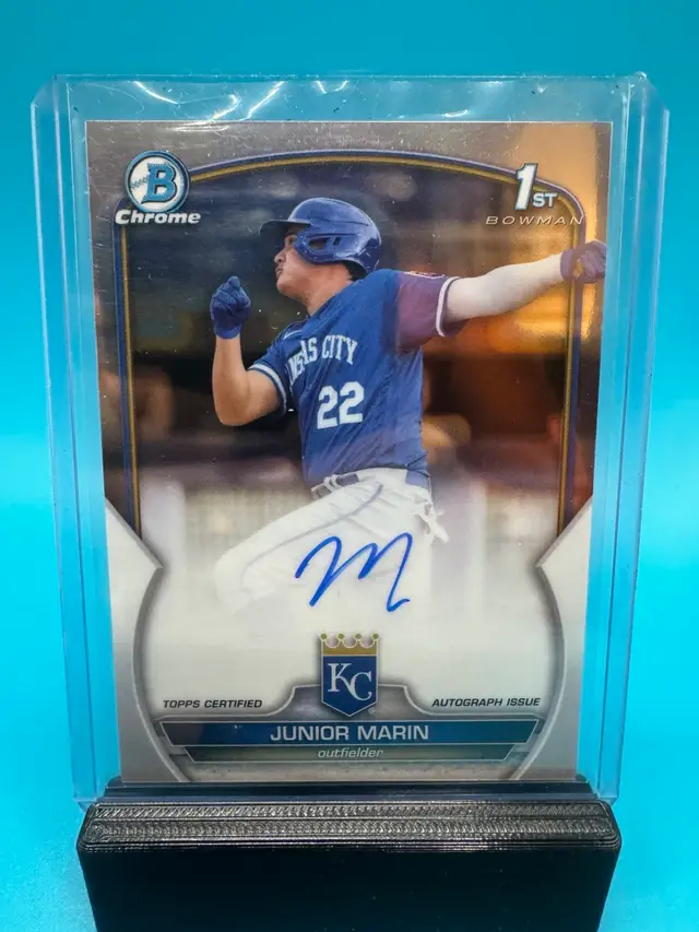 Junior Marin 1st Bowman Chrome Auto Kansas City Royals