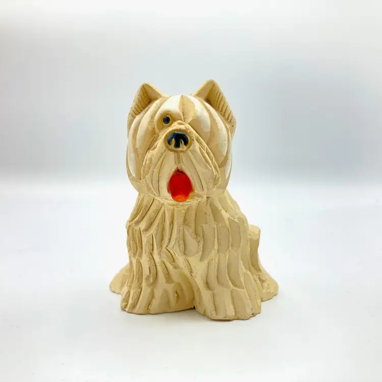Vintage Artesania Rinconada White Dog Westie Terrier Uruguay Figurine