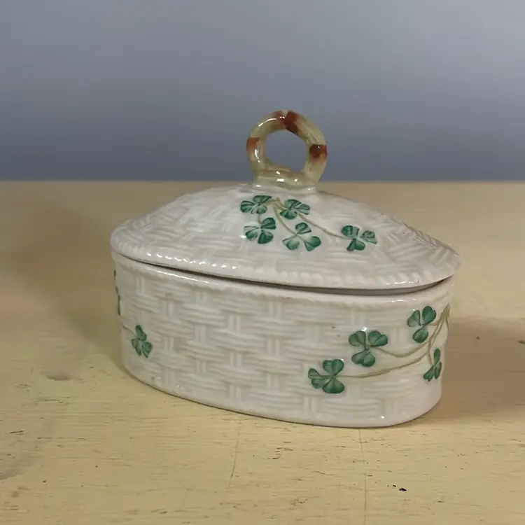 Belleek Ireland Trinket Jar