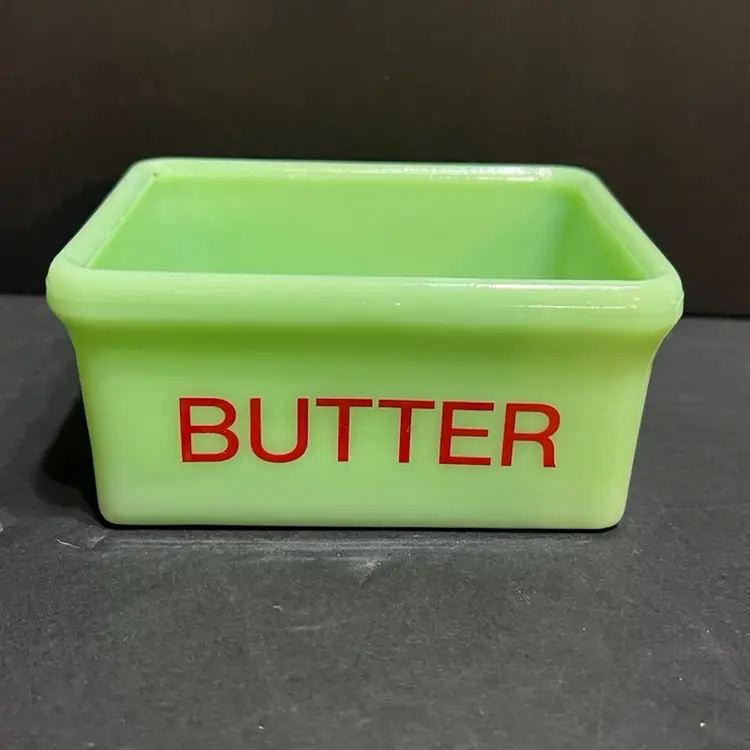 Jadeite Butter Dish, No Lid ~2.25” x 5” x 4”