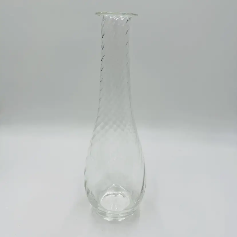 Villeroy & Boch Crystal Glass Swirl Flower Vase Tall 13in Serveware
