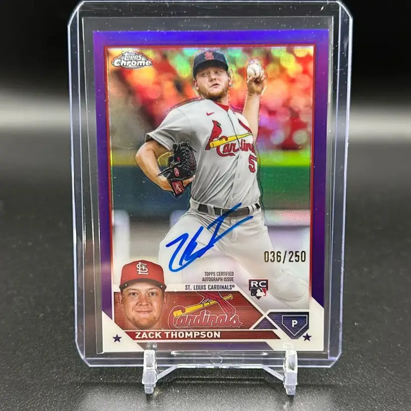 Zack Thompson 2023 Topps Chrome Update RC Auto Purple /250 St. Louis Cardinals