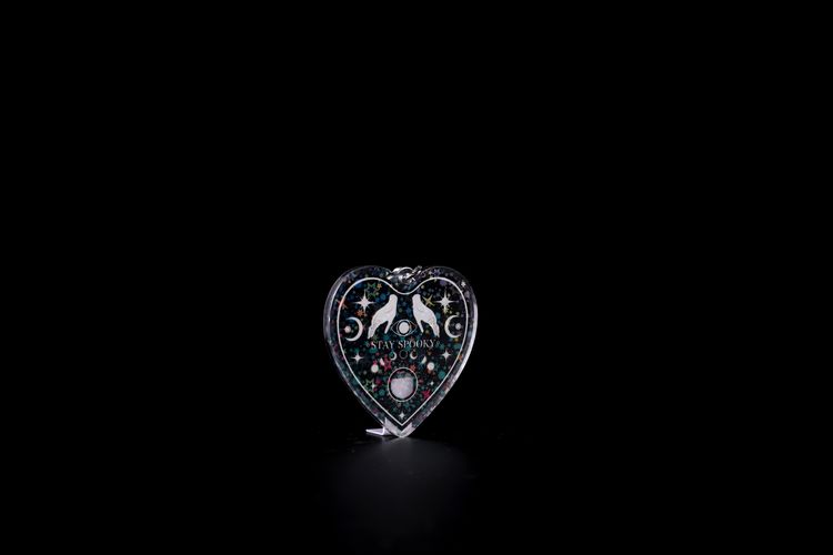 Stay Spooky Ouija Board Planchette | Witchy Goth 2'' Acrylic Holographic Double Sided Keychain