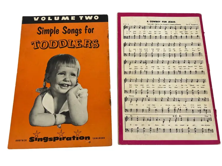 Singspiration Kids Gospel Songbooks: Action Vol 4 (1955) & Toddlers Vol 2 (1961)