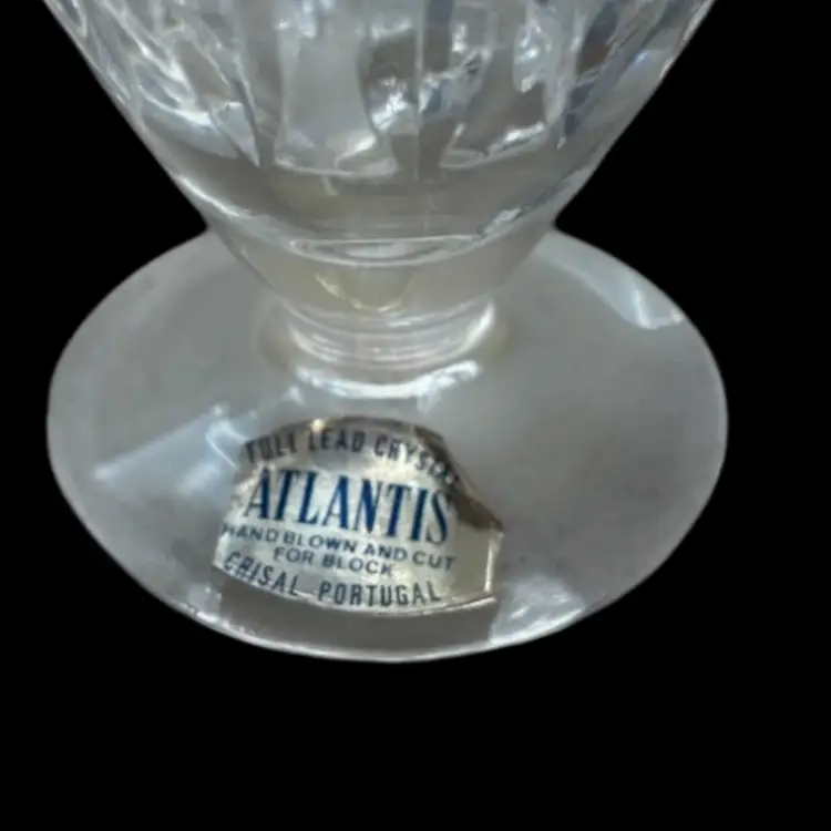 Vintage Atlantis Crystal Perfume Bottle With Original Sticker