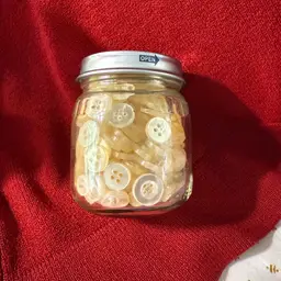 #08 ~ Baby Food Jar Of Vintage Buttons