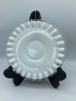 Vintage Fenton Silver Crest Saucer Milk Glass
