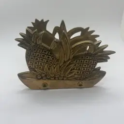 Vintage Solid Brass Napkin Or Letter Holder