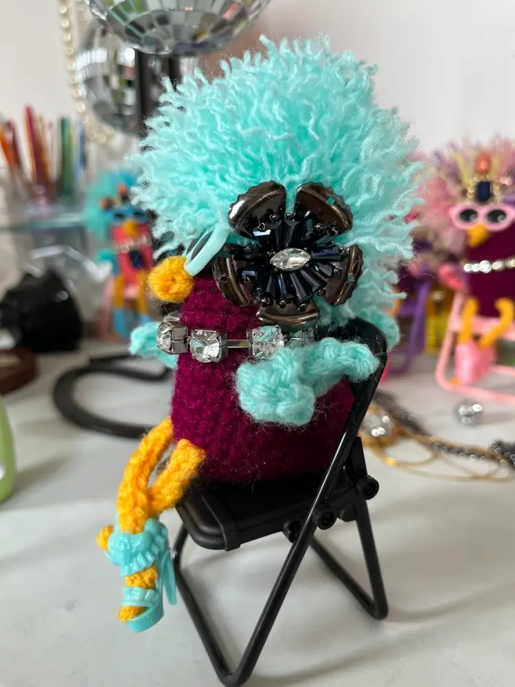 Mulberry Body Teal Hair Teal Shoes Rhinestones GLOWS