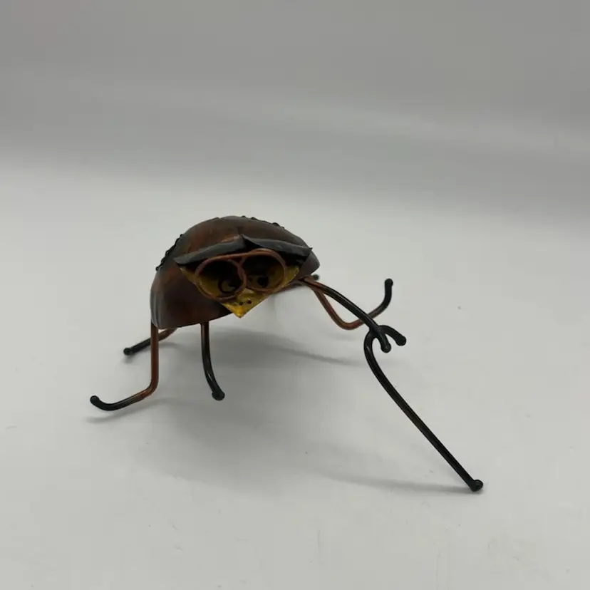 Anthropomorphic Bug Insect Beetle Copper Sculpture Signed Allan Ryan Canada Art