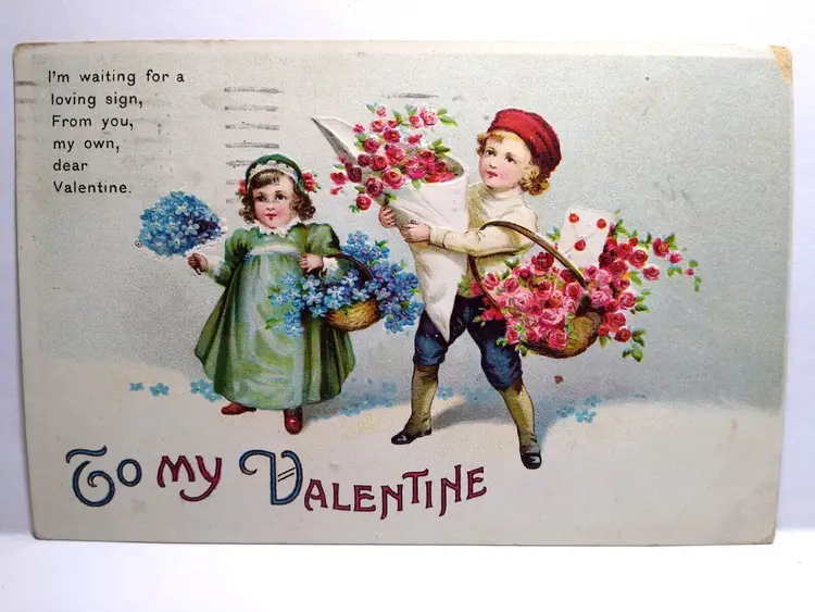 To My Valentine Postcard Unsigned Ellen Clapsaddle 1914 Series 1835 Children