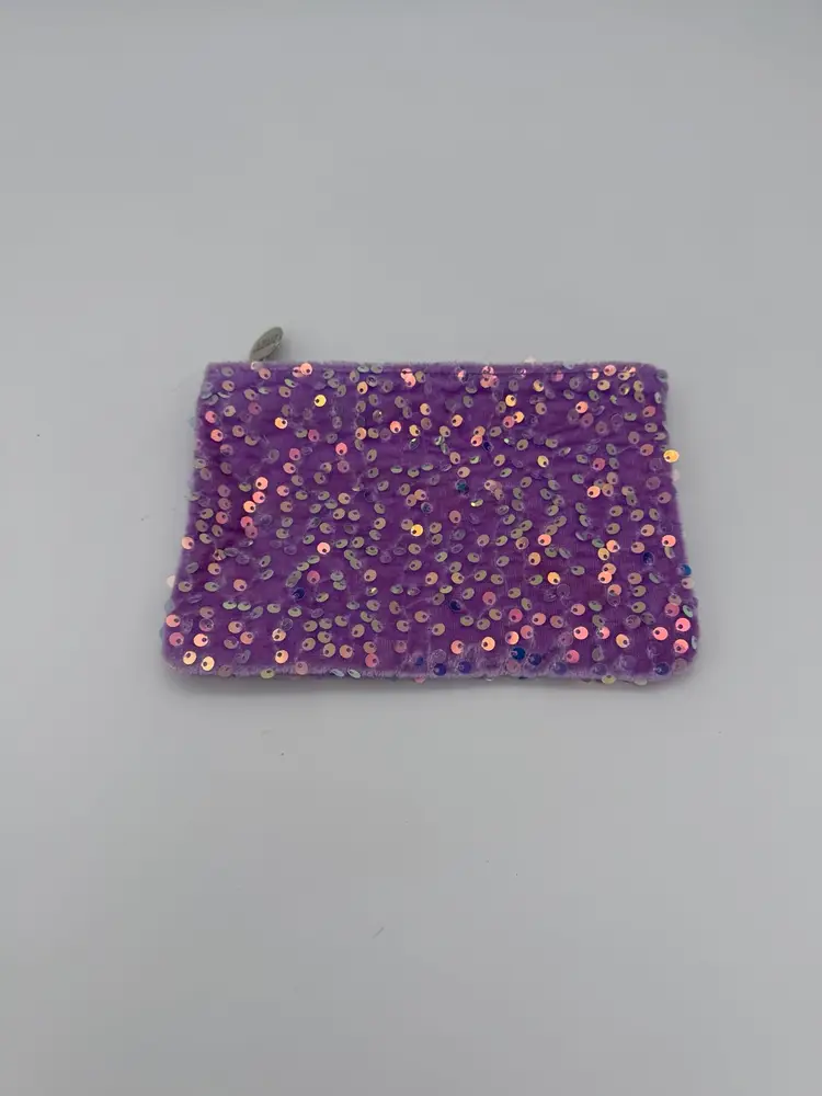 IPSY 2024 Glam Bag Collection Purple Iridescent Sequins With Charm Makeup Pouch