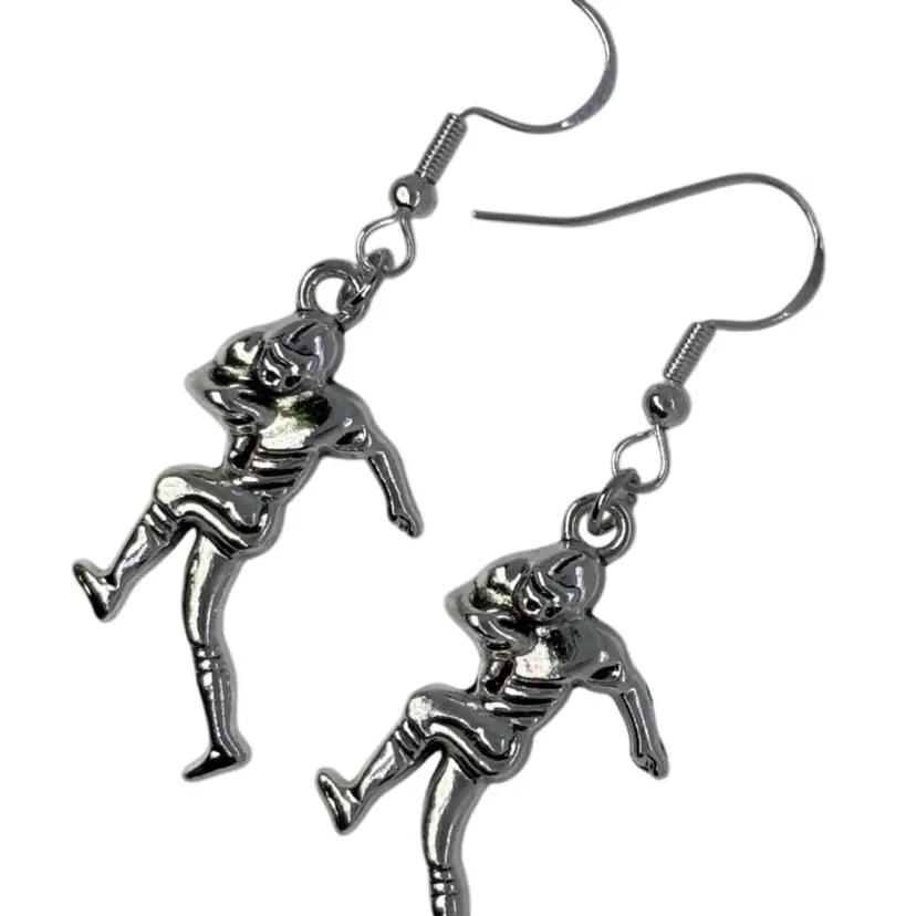 Football Player Sports Charm Handmade Dangle/Fishhook Earrings