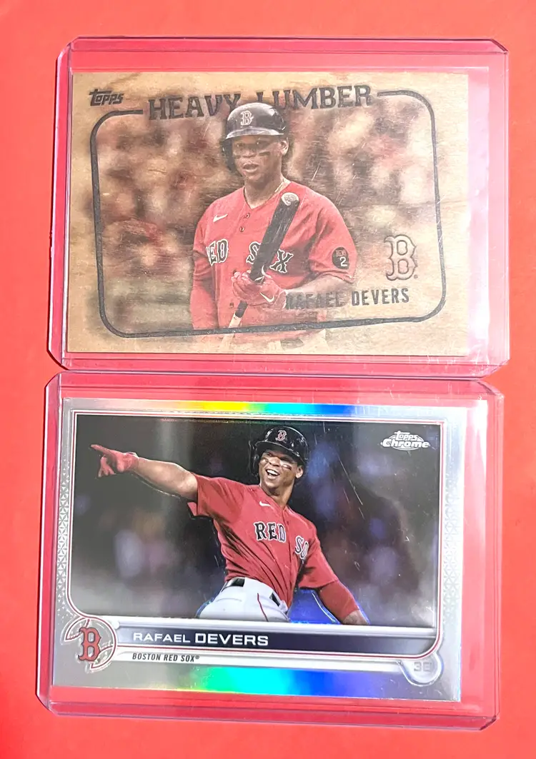 Rafael Devers Heavy Lumber SSP  + 2022 Chrome refractor Boston Red Sox