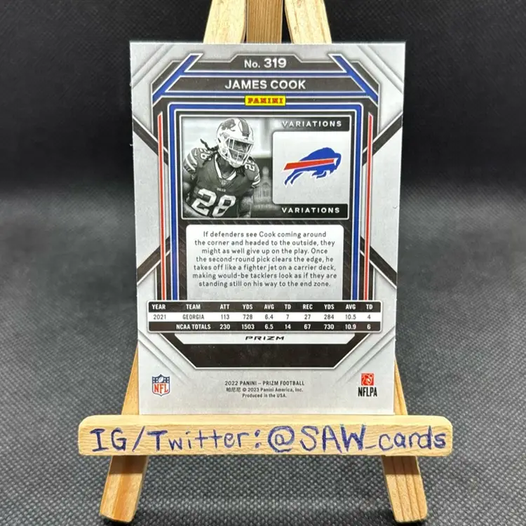 James Cook 2022 Prizm Variation Silver Buffalo Bills