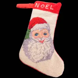 Mini Christmas Santa Clause Stocking Needlepoint