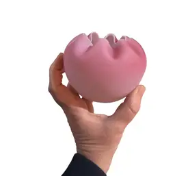 Mount Washington Glass Ombré Antique Glass Rose Bowl Pink To White Matte Finish