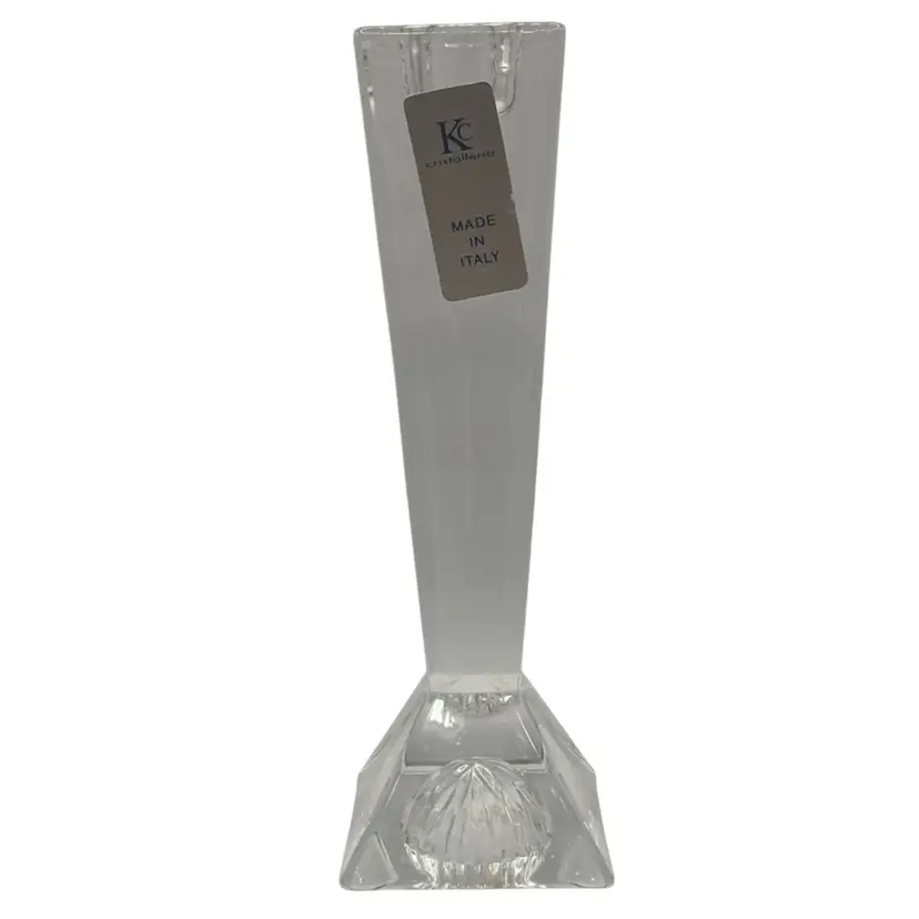 KC Cristalleria Single Crystal Candleholder,
5 3/4β Tall, Made In Italy, Original Sticker