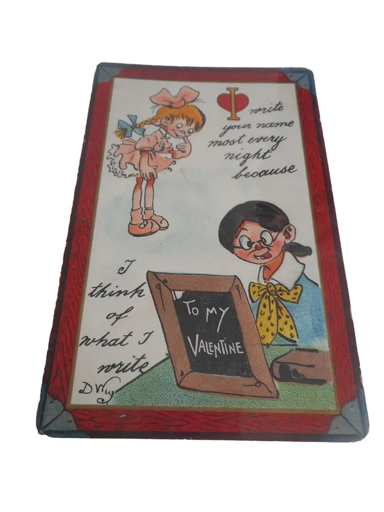 Vintage Valentine Postcard Printed Germany unposted St Valentines Day