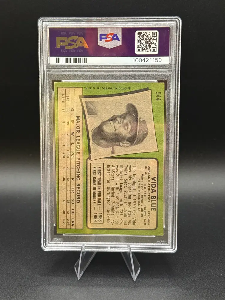 Vida Blue 1971 Topps Autograph PSA/DNA Certified #544