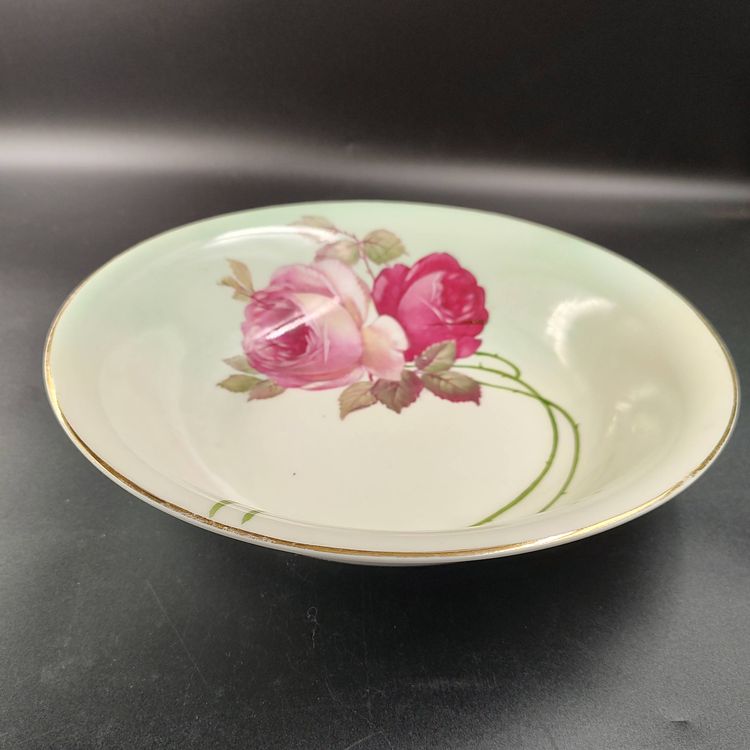 Antique Zeh Scherzer Co. Bavaria Rose Motif Serving Bowl