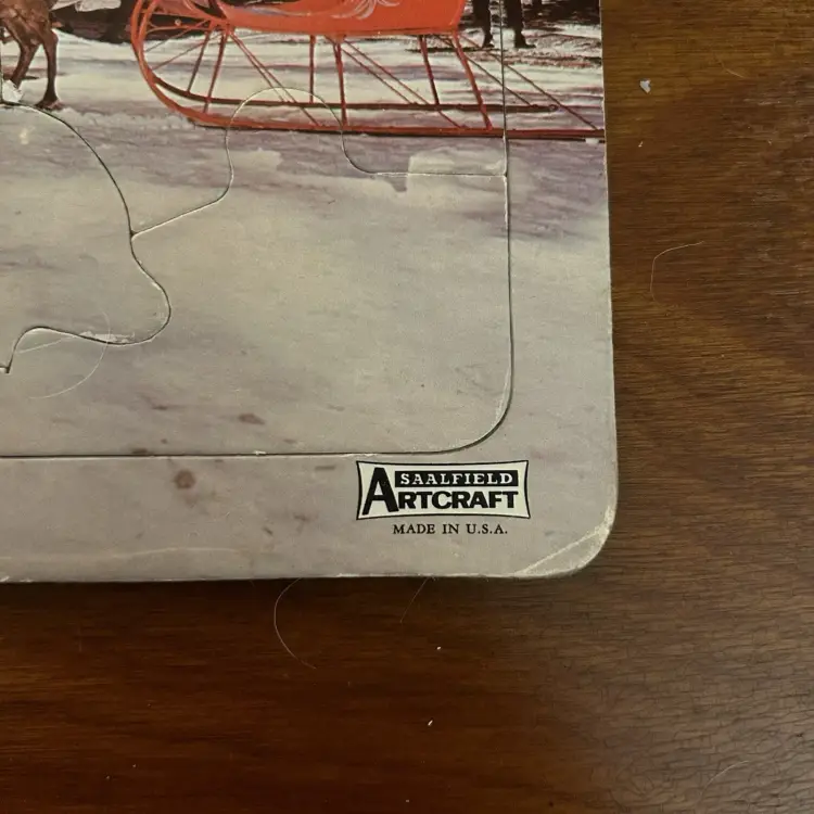 Vintage 1960s Santas Village Inlaid Picture Puzzle