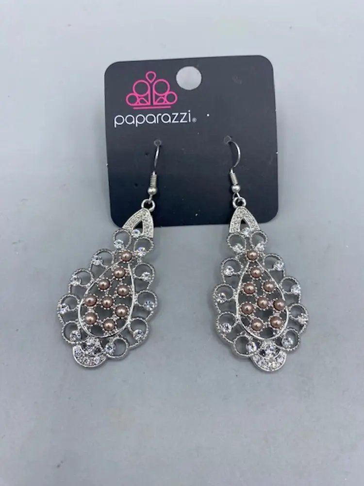 Paparazzi Sprinkle On The Sparkle Brown Earrings..5-22