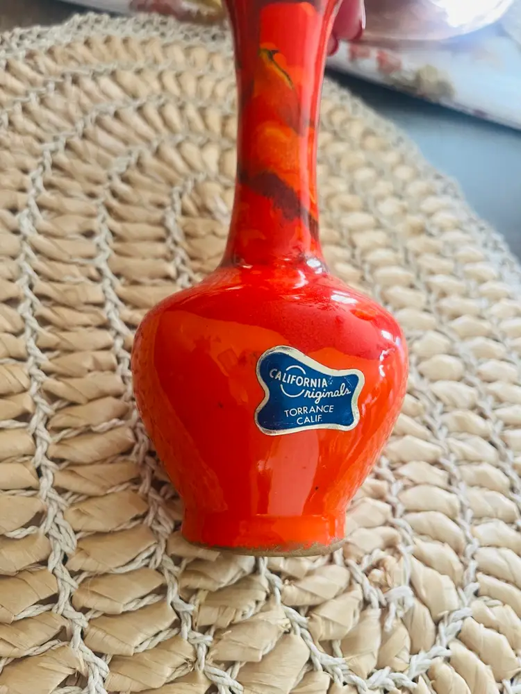 California Originals Fire Orange Ceramic Vase