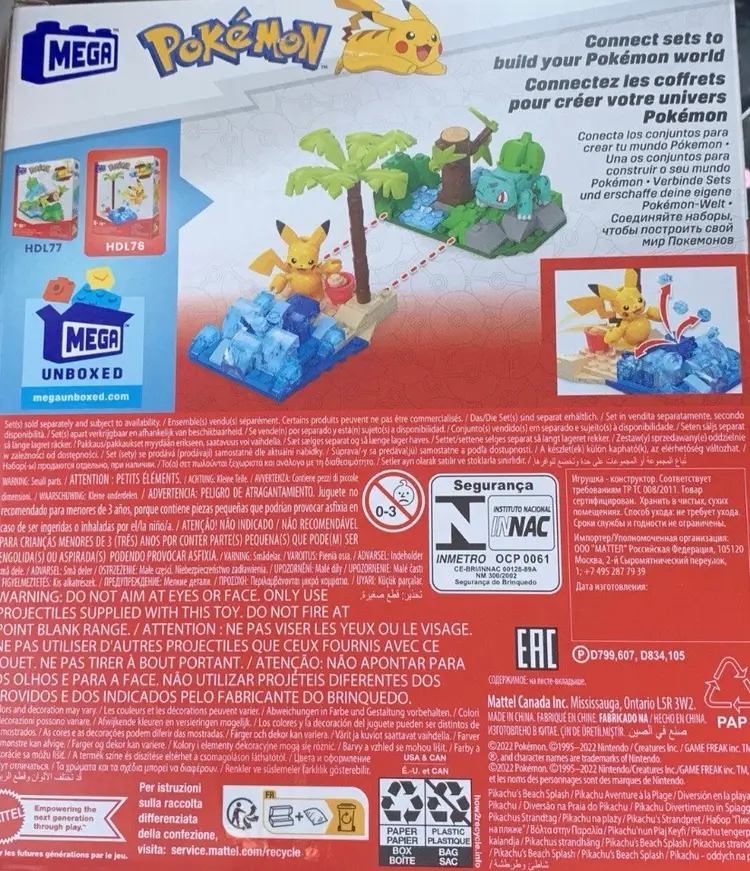 Pokémon Mega Construx Adventure Builder Pikachu's Beach Splash 79 Pieces Sealed