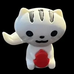 Rubber Miniature Animal As Shown In Picture Black And White Cat