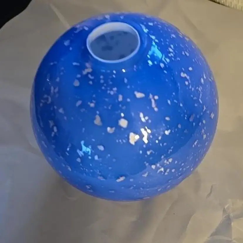 Art Glass Vase With Silver Leaf